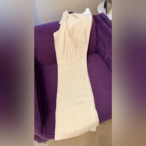 NWT! Roxy White Linen Drawstring Pants - Picture 10 of 10